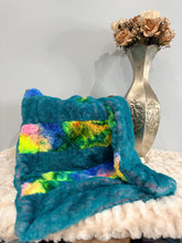 Load image into Gallery viewer, Brights Deep Teal Strip | Luxury Minky Strip Baby Blanket