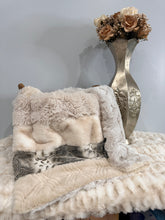 Load image into Gallery viewer, Mushroom Tonal x Alaskan Strip | Luxury Minky Strip Baby Blanket
