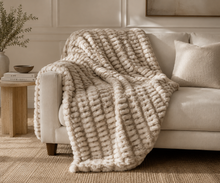 Load image into Gallery viewer, Almond Cream Dolce Milan Minky Blanket
