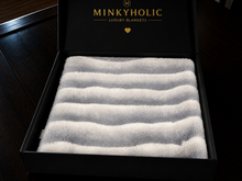 Load image into Gallery viewer, Silver Arctic Chinchilla| Luxury Minky Throw Cover
