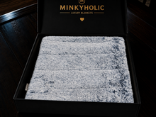 Load image into Gallery viewer, Navy Frosted Hush Whispy| Luxury Minky Throw Cover

