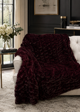 Load image into Gallery viewer, Black Cherry Dolce Milan Minky Blanket
