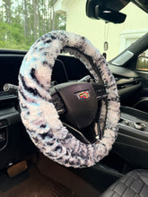 Load image into Gallery viewer, Neon Blue Lynx Kodi | Luxury Minky Steering Wheel Cover
