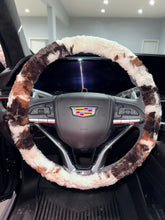 Load image into Gallery viewer, Chocolate Espresso two tone Appaloosa | Luxury Minky Steering Wheel Cover
