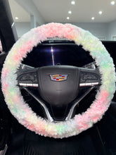 Load image into Gallery viewer, Rainbow Tye Dye Dove Whispy | Luxury Minky Steering Wheel Cover
