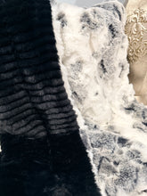 Load image into Gallery viewer, Black Silver Appaloosa Emma Whispy x Black Oceana| Luxury Minky Baby Blanket
