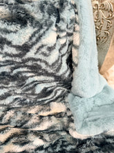 Load image into Gallery viewer, Rain Seamoss Tiger Stripe Whispy x Rain Whispy | Luxury Minky Baby Blanket
