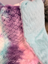Load image into Gallery viewer, Mermaid Tye Dye Modo x Seaglass Avery | Luxury Minky Baby Blanket
