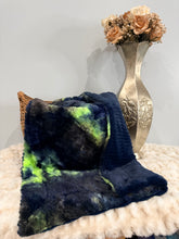 Load image into Gallery viewer, Navy Pastel Neon Yellow Tye Dye Modo x Navy Oceana | Luxury Minky Baby Blanket

