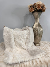 Load image into Gallery viewer, Crema Spotted Dove Whispy x Mushroom Frosted Kodi | Luxury Minky Baby Blanket
