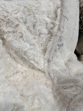 Load image into Gallery viewer, Crema Spotted Dove Whispy x Mushroom Frosted Kodi | Luxury Minky Baby Blanket
