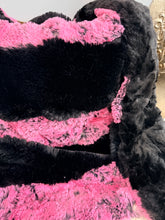 Load image into Gallery viewer, Pink Black Strip | Luxury Minky Strip Baby Blanket
