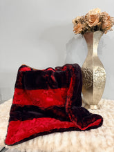 Load image into Gallery viewer, Red Paws Strip | Luxury Minky Strip Baby Blanket
