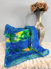 Load image into Gallery viewer, Brights Blue Modo Strip | Luxury Minky Strip Baby Blanket
