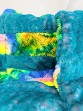Load image into Gallery viewer, Brights Deep Teal Strip | Luxury Minky Strip Baby Blanket
