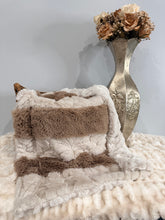 Load image into Gallery viewer, Fossil Mega Damask Strip | Luxury Minky Strip Baby Blanket
