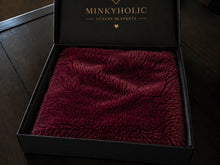 Load image into Gallery viewer, Merlot Mega Whispy| Luxury Minky Throw Cover
